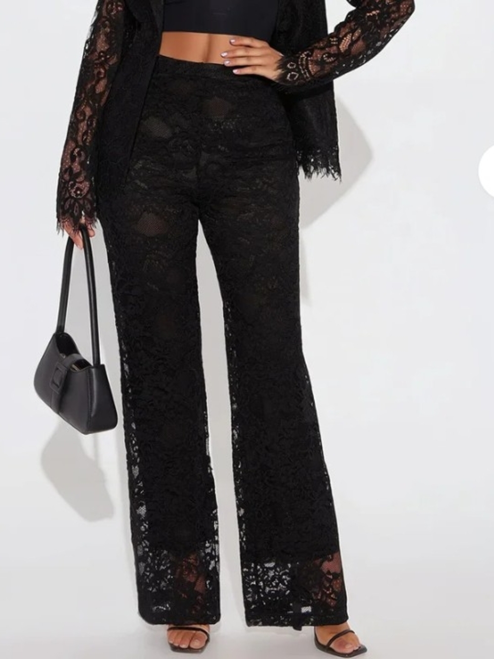 Fashion Nova Black Lace Boot Flare Pants